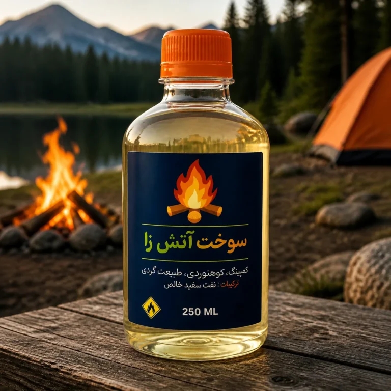 سوخت آتش‌زا نفت سفید خالص مناسب روشن کردن آتش، منقل، هیزم و استفاده اضطراری